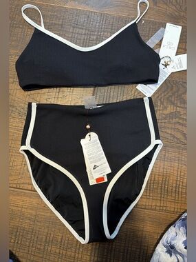 NWT Calia black & white 2pc swimsuit